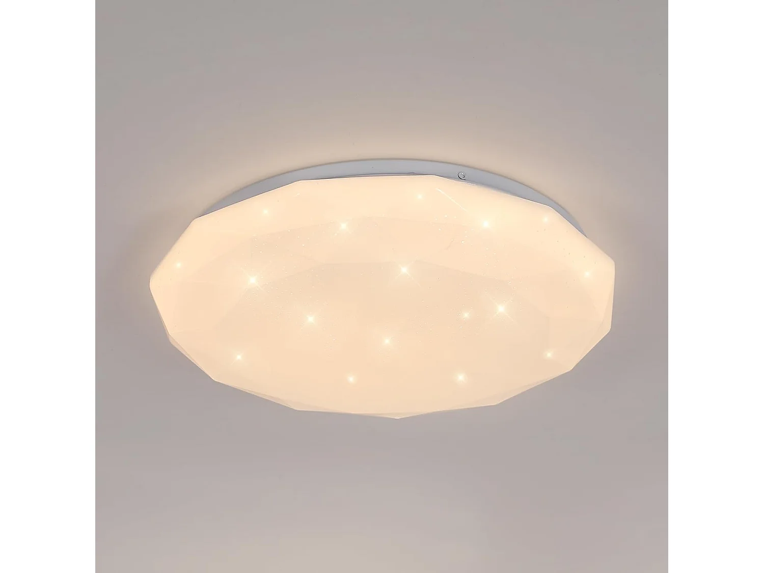 Lampe de Plafond,24W Luminaire Plafonnier Étoile LED Lumiere Chaude 3000K,Lustre LED Plafonnier Moderne Diamant pour Chambre Enfant Cuisine Couloir