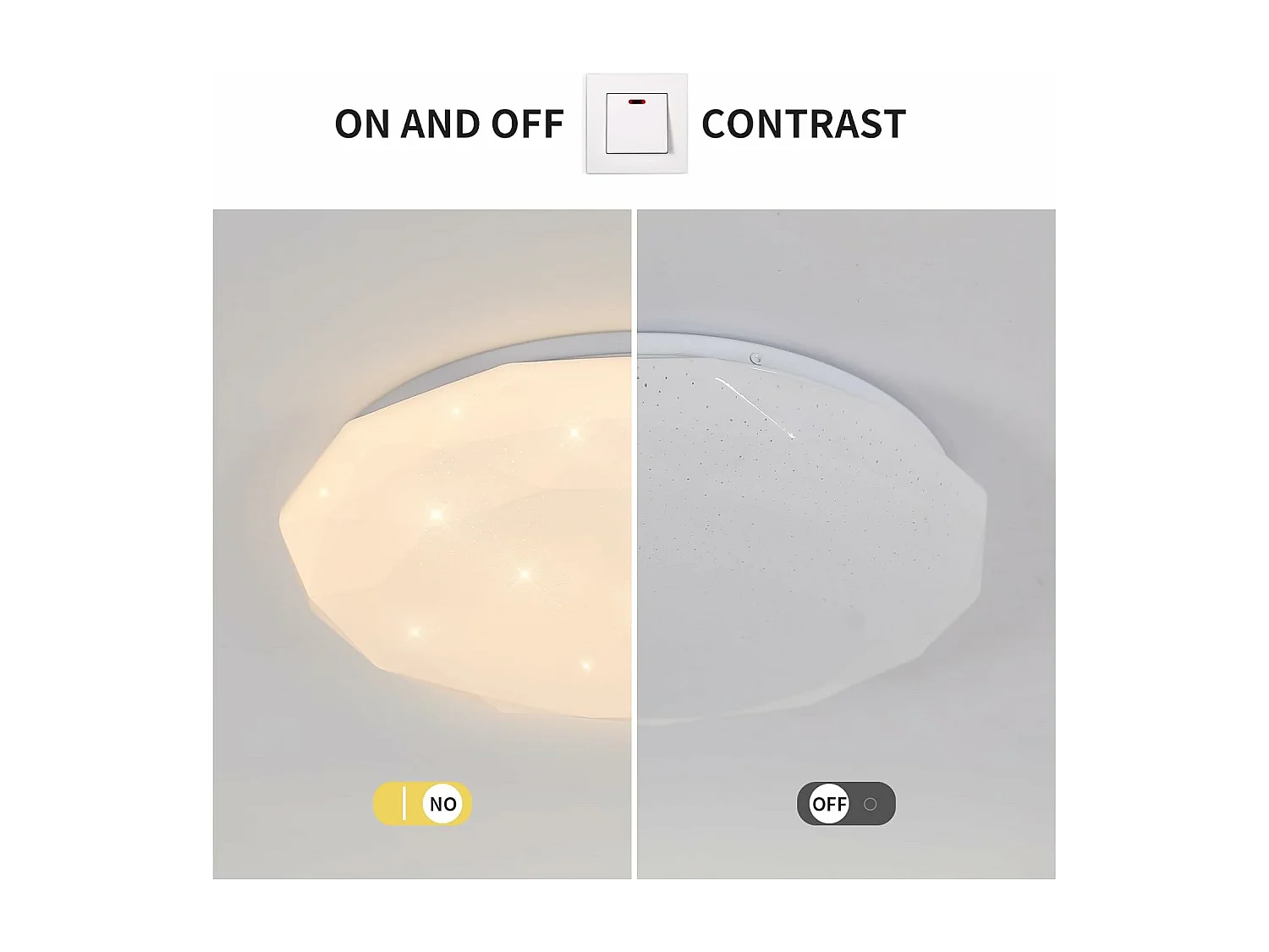 Lampe de Plafond,24W Luminaire Plafonnier Étoile LED Lumiere Chaude 3000K,Lustre LED Plafonnier Moderne Diamant pour Chambre Enfant Cuisine Couloir