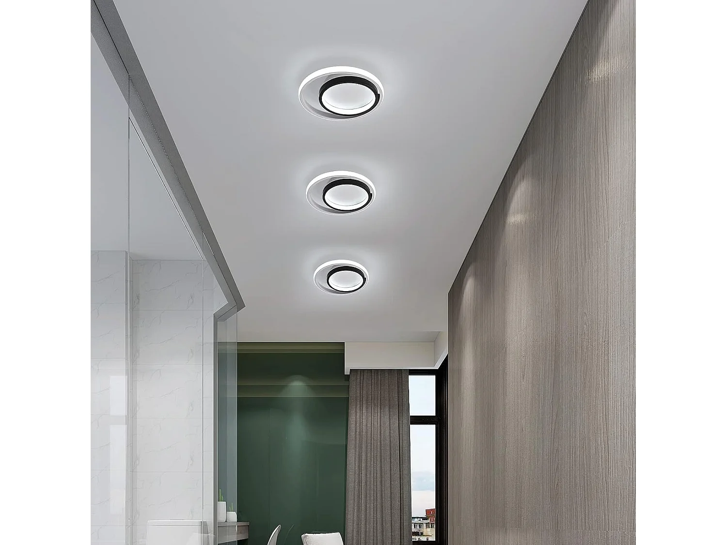 Plafonnier Led 33W 3300lm, Lampe de Plafond Rond Moderne, Luminaire Plafonnier 6000K Lumière Blanche Froide, pour Cuisine, Salon, Chambre, Salle à Manger