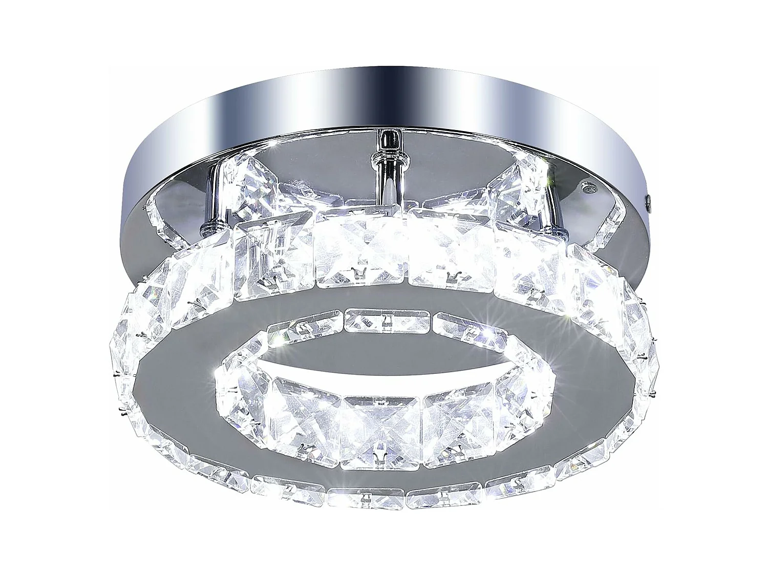 Plafonnier LED Moderne 12W Lustre en Cristal Éclairage Moderne pour Chambre Salon Cuisine Couloir Blanc Froid 6500K