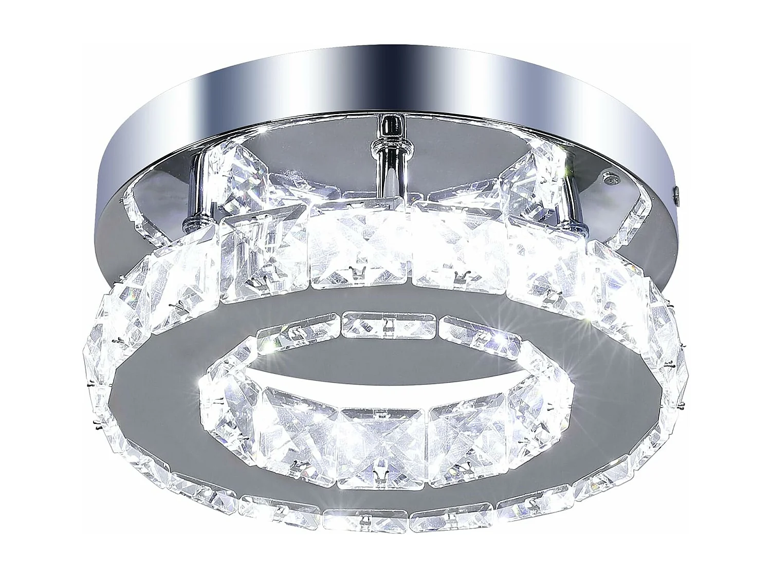 Plafonnier LED Moderne 12W Lustre en Cristal Éclairage Moderne pour Chambre Salon Cuisine Couloir Blanc Froid 6500K