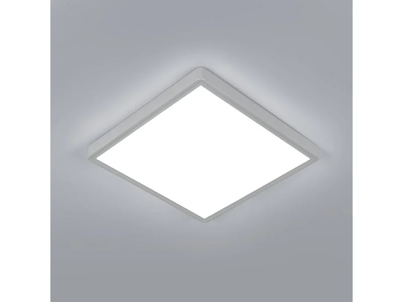 Plafonnier LED carré 30cm, 24W, 2700 lm, étanche IP45, pour salle de bain, design moderne et fin, 6500 K, idéal pour une chambre ou une cuisine