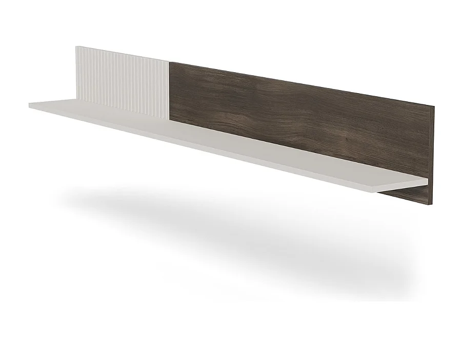 Étagère murale contemporaine beige et noyer 180 cm PUMP