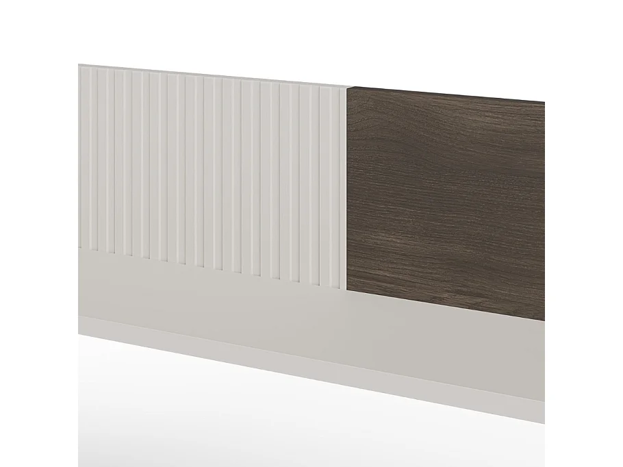 Étagère murale contemporaine beige et noyer 180 cm PUMP