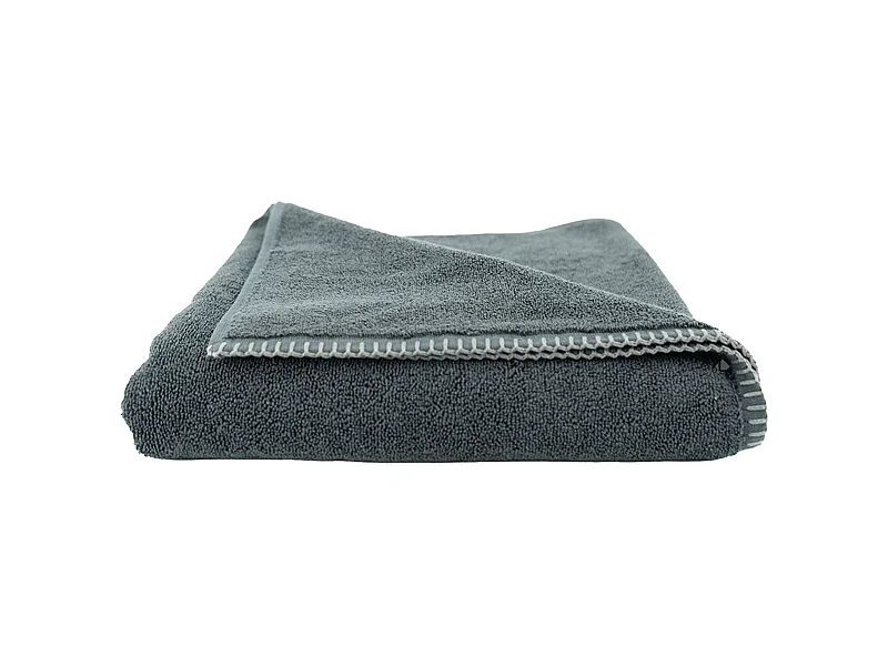 Drap de bain éponge bouclette 90x150 cm FJORD coton gris plomb