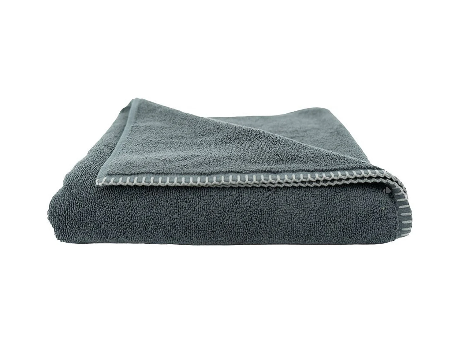 Drap de bain éponge bouclette 90x150 cm FJORD coton gris plomb