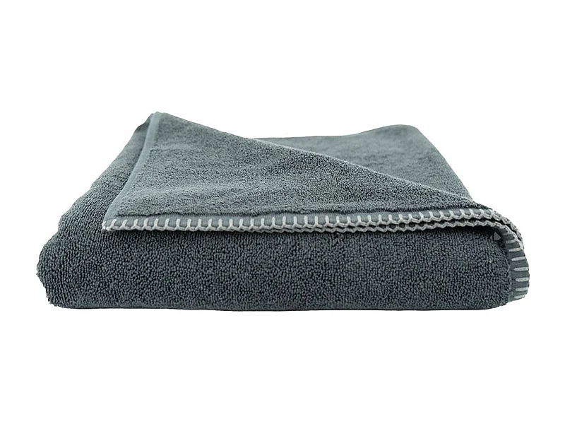 Drap de bain éponge bouclette 90x150 cm FJORD coton gris plomb