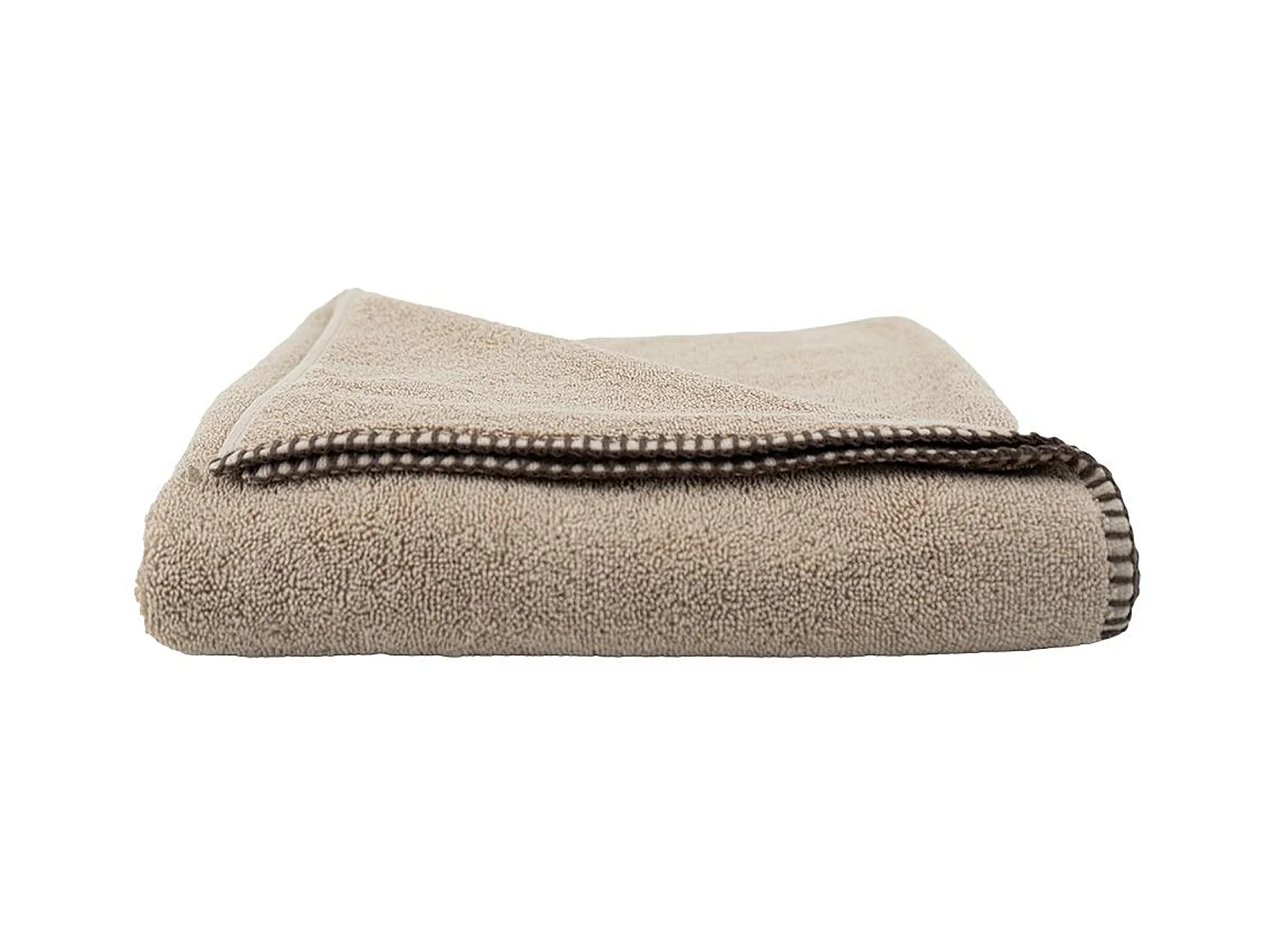 Drap de bain éponge bouclette 90x150 cm FJORD coton beige sable