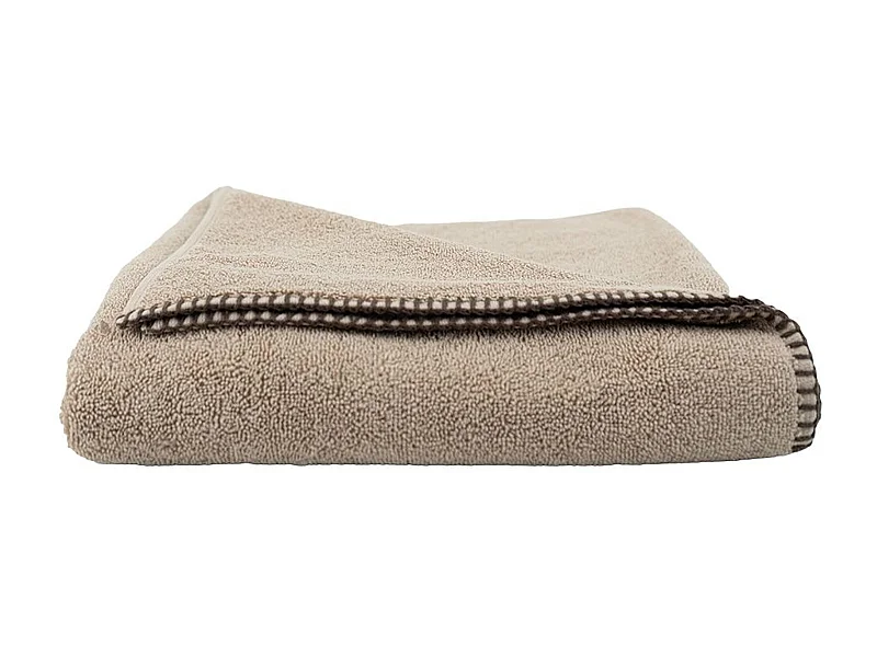 Drap de bain éponge bouclette 90x150 cm FJORD coton beige sable