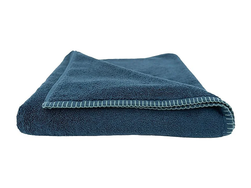 Drap de bain éponge bouclette 90x150 cm FJORD coton bleu marine