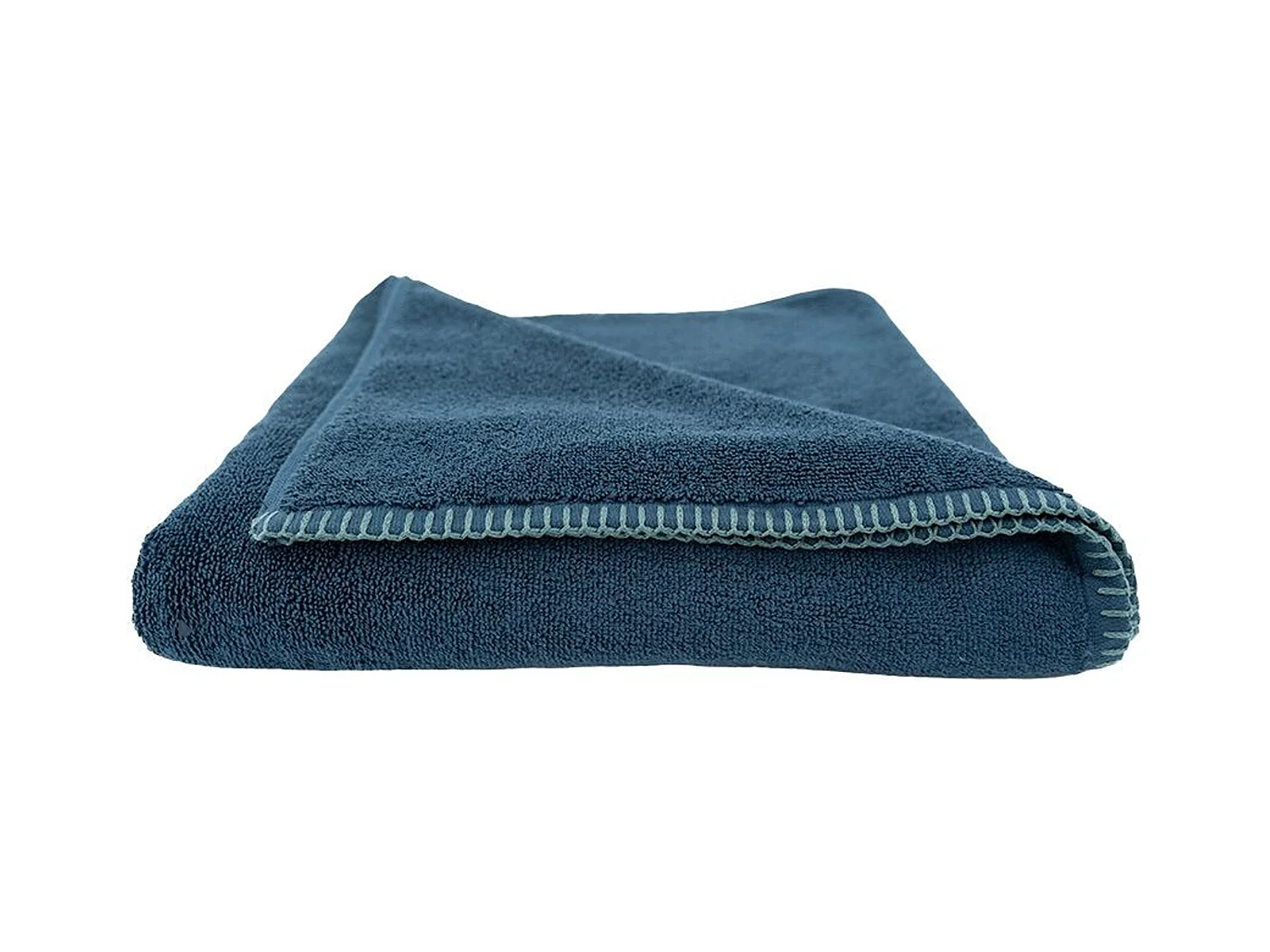 Drap de bain éponge bouclette 90x150 cm FJORD coton bleu marine