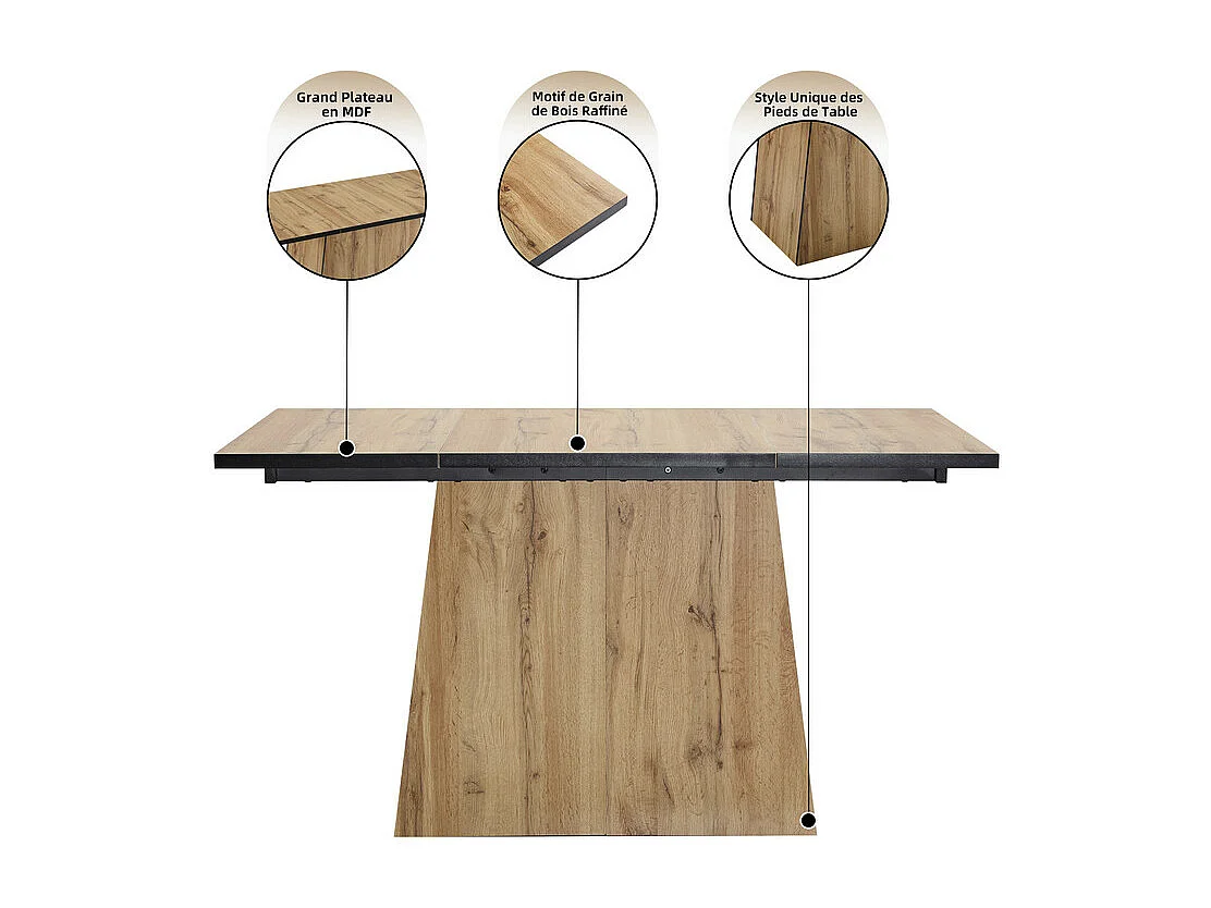 Ensemble table à manger + 6 chaises en rotin et velours, Beige