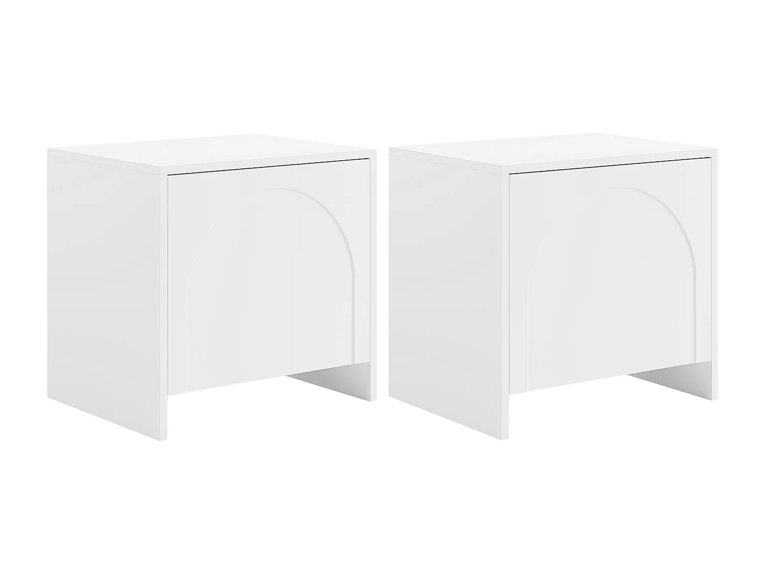 Lot de 2 tables de chevet avec 1 porte - Blanc - NALYRA de Maison Céphy
