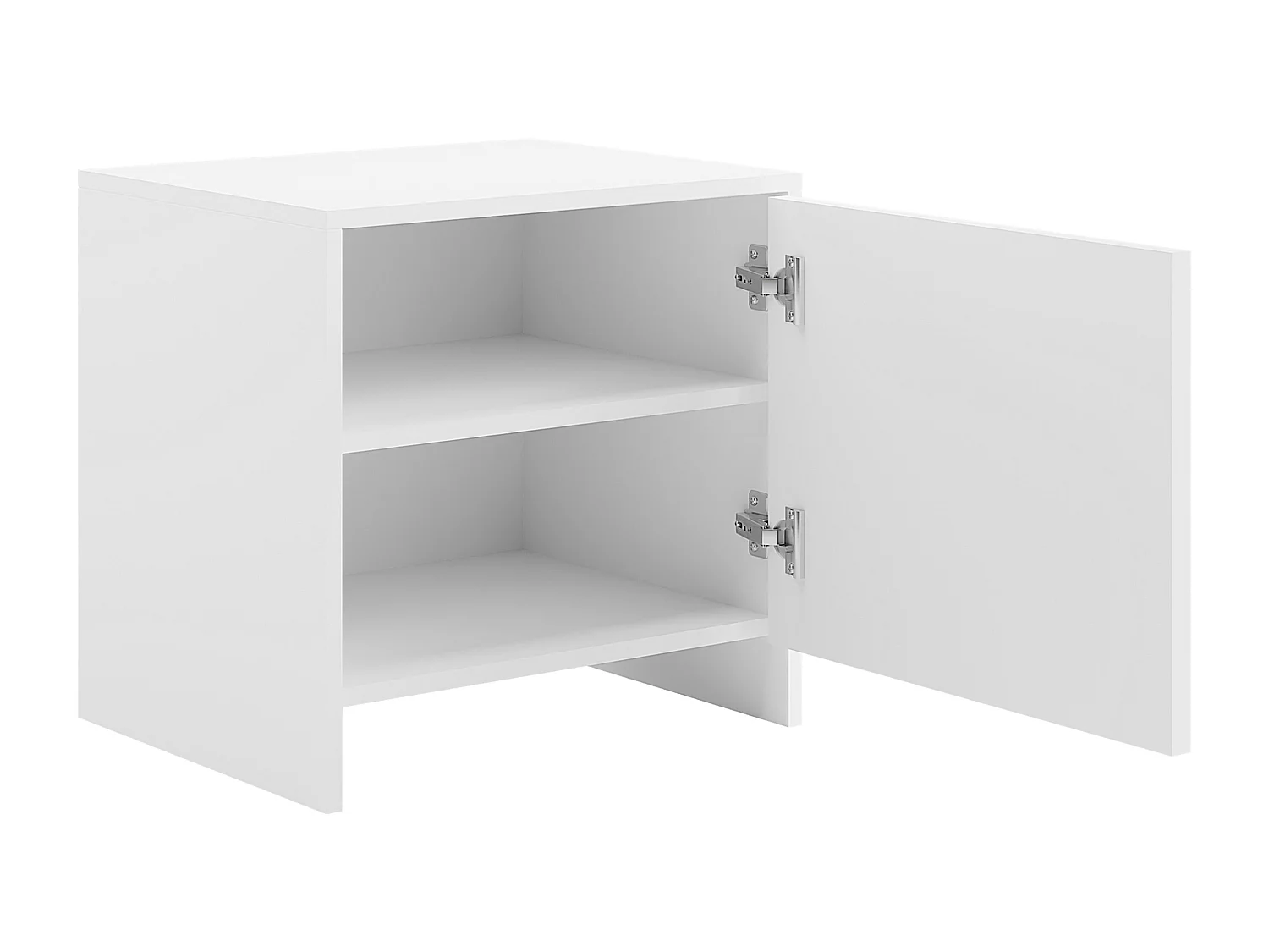 Lot de 2 tables de chevet avec 1 porte - Blanc - NALYRA de Maison Céphy