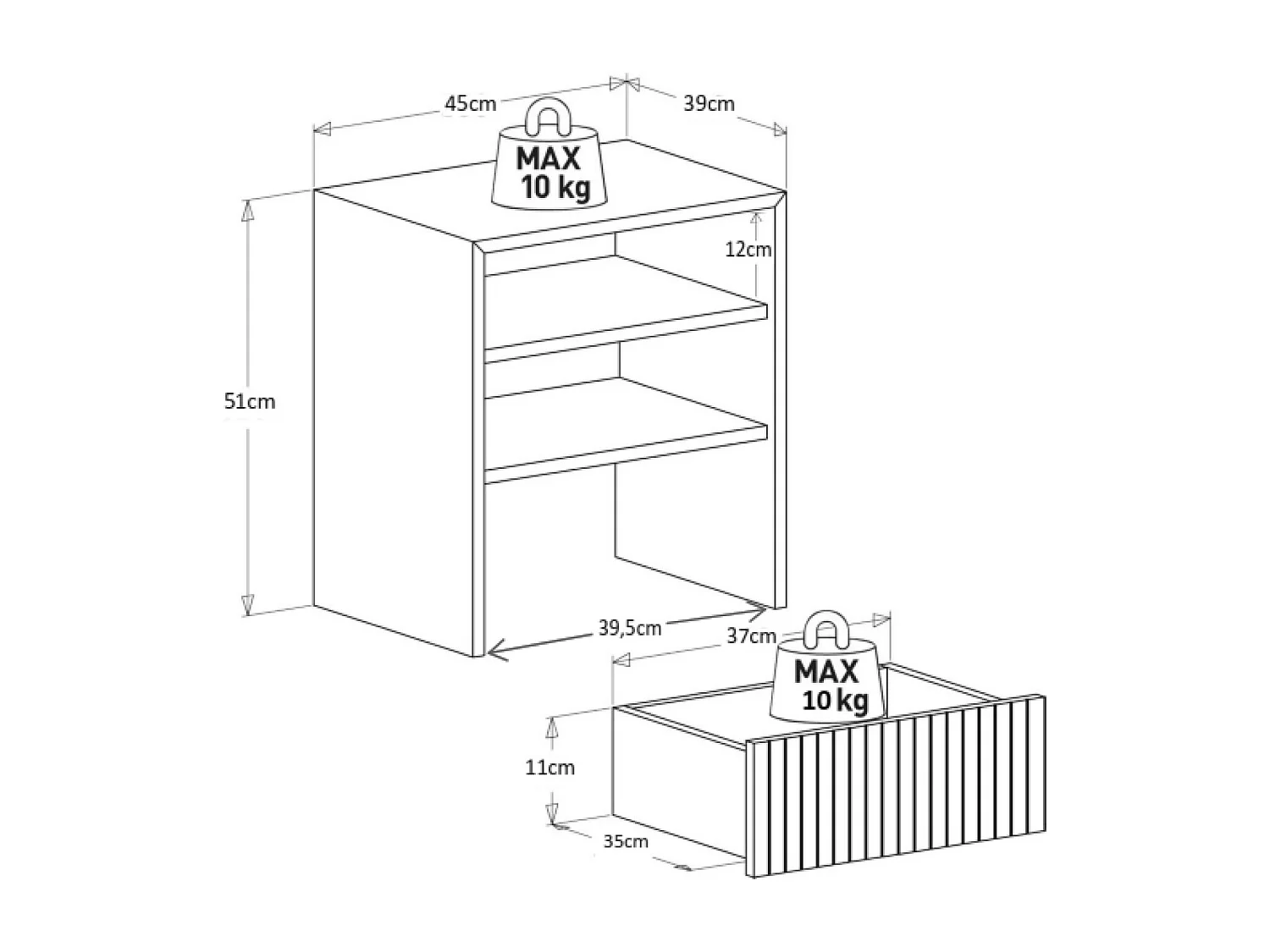 Table de chevet 1 tiroir et 1 niche - Bois de teck - Coloris : Naturel - REVUKA