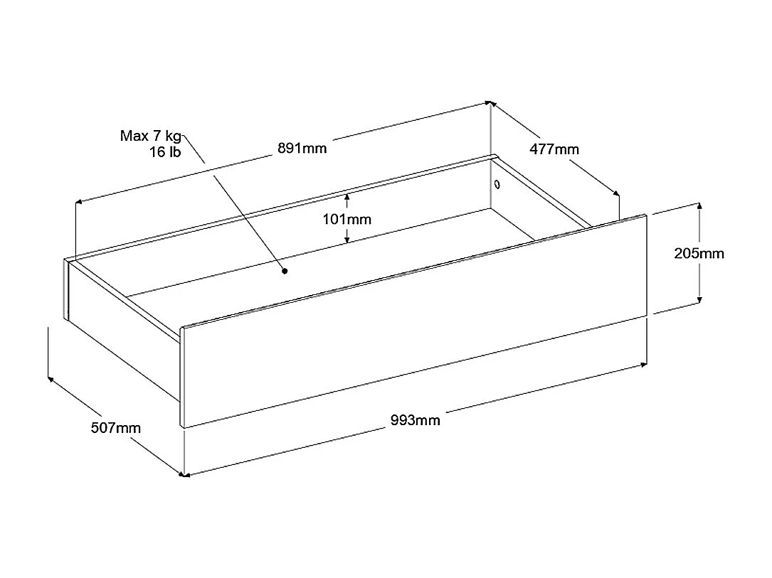 2‑er Set Schubladen für Bett 140/160/180 cm - Naturfarben - TENALIA