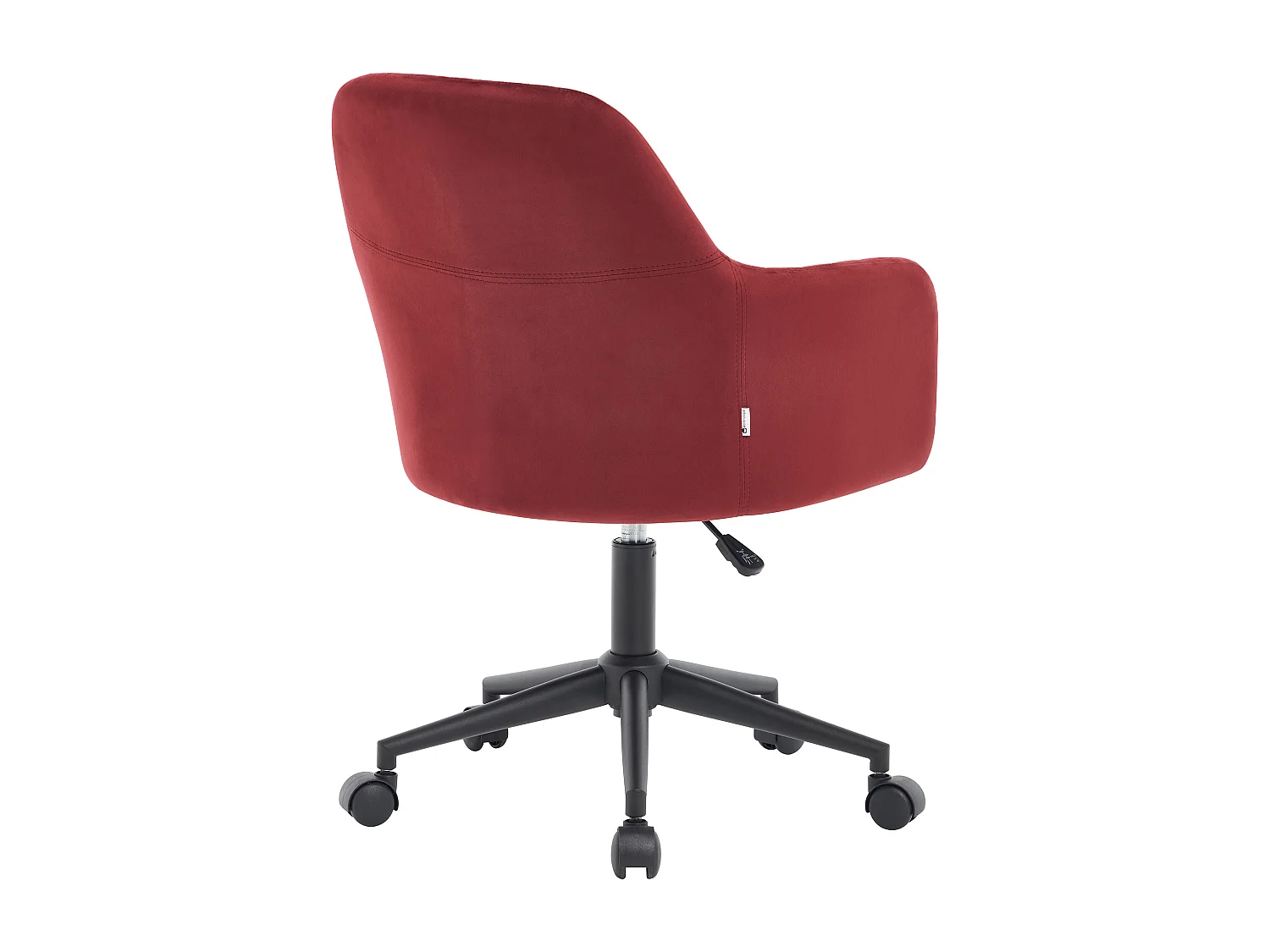 Bureaustoel - Fluweel - Bordeaux en zwart - Verstelbare hoogte - ELEANA