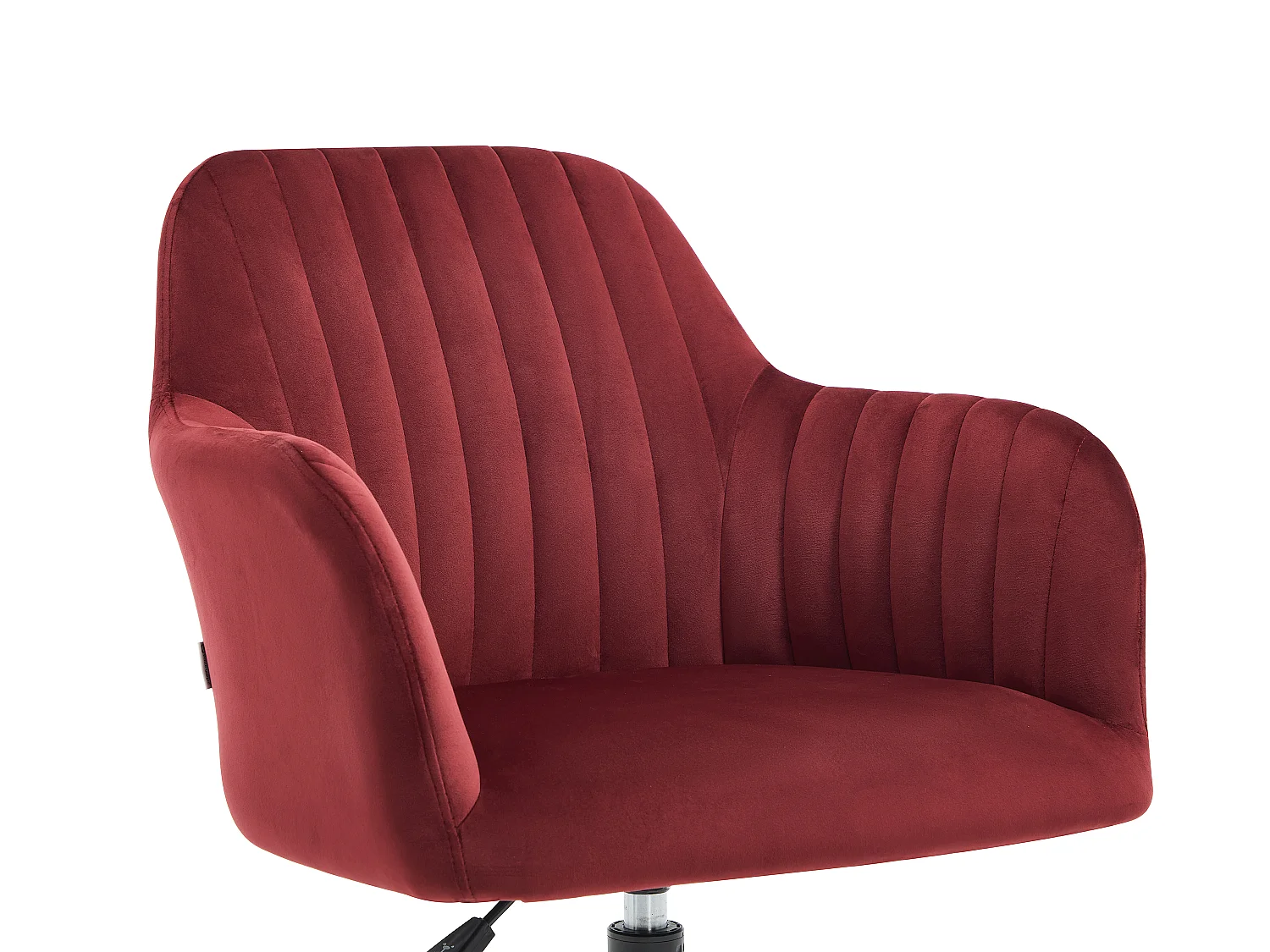 Bureaustoel - Fluweel - Bordeaux en zwart - Verstelbare hoogte - ELEANA