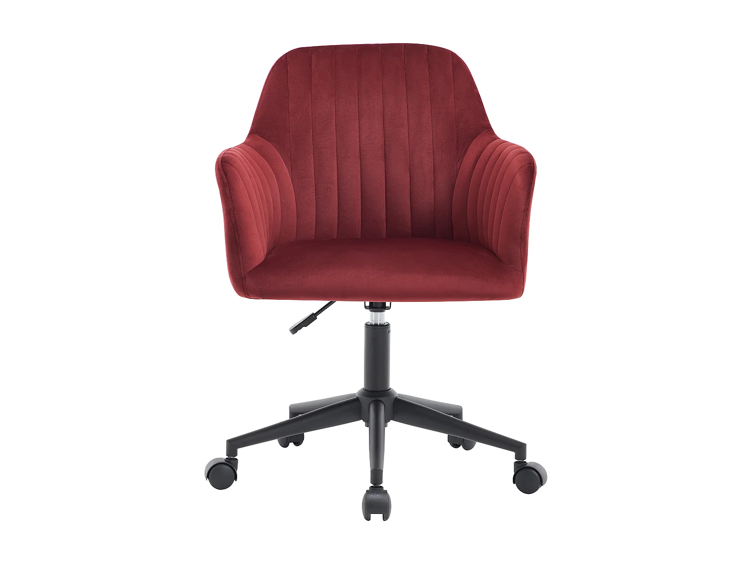Bureaustoel - Fluweel - Bordeaux en zwart - Verstelbare hoogte - ELEANA