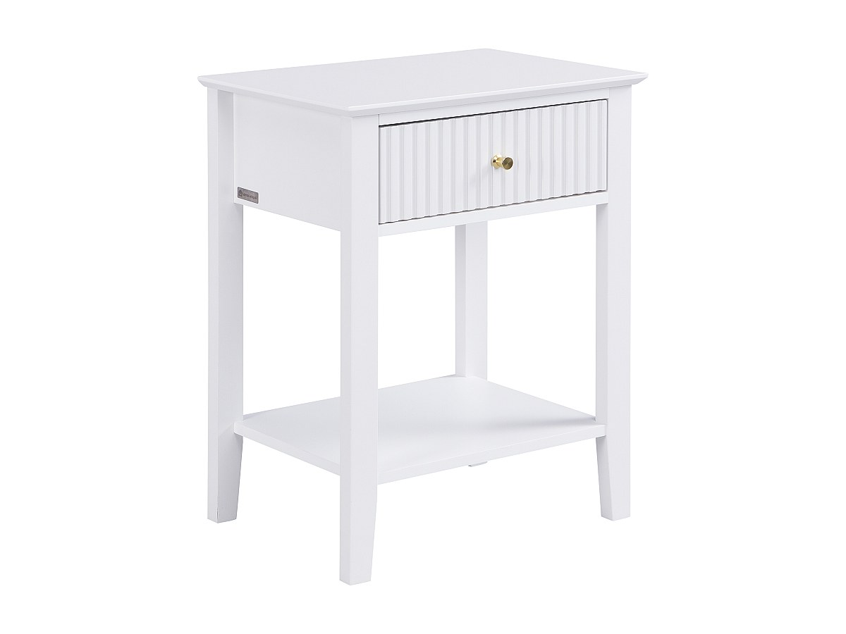 Nachttisch 1 Schublade & 1 Ablage – MDF – Weiß – NIRIVA günstig online kaufen