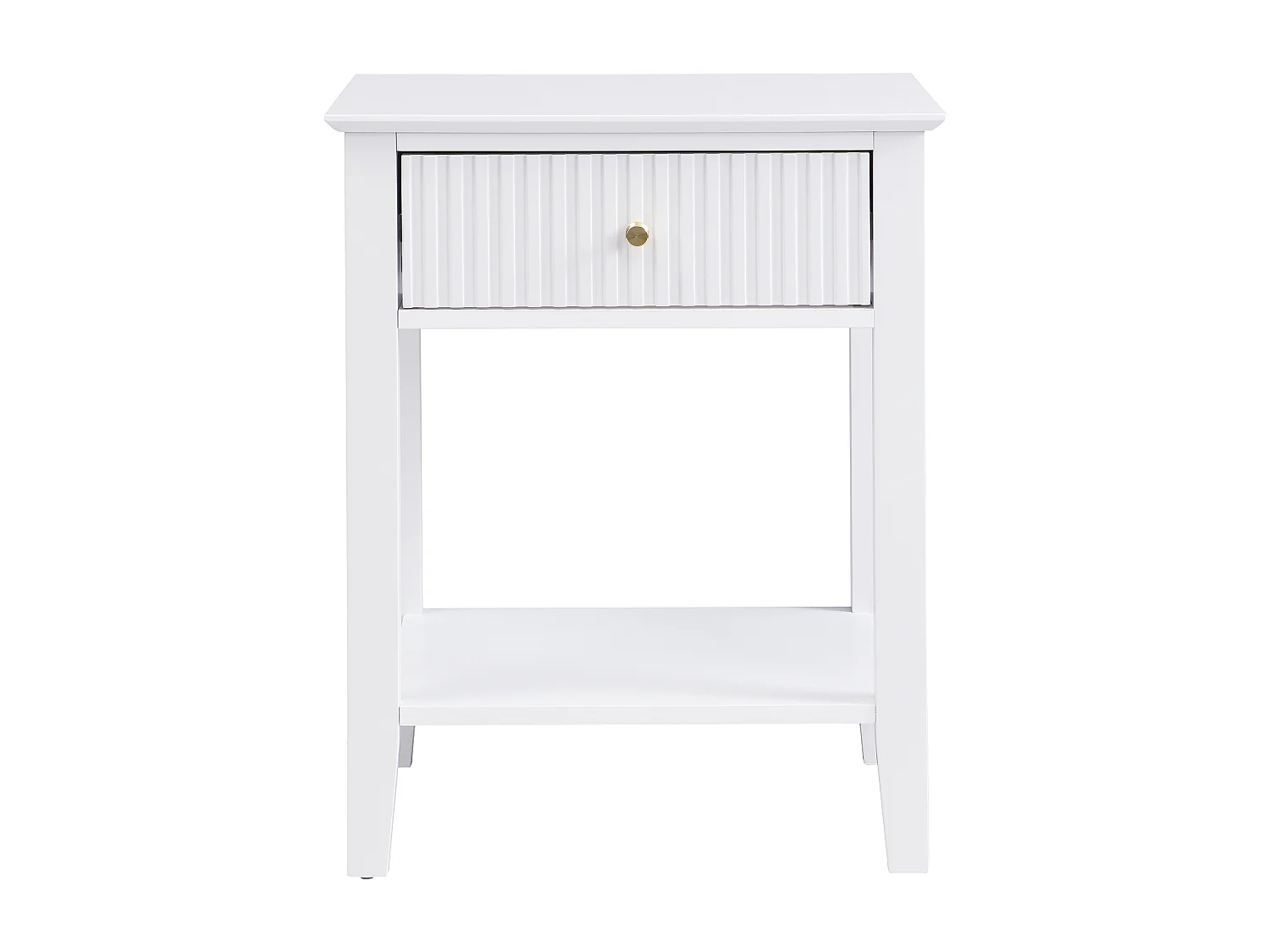 Table de chevet 1 tiroir et 1 tablette - MDF - Blanc - NIRIVA