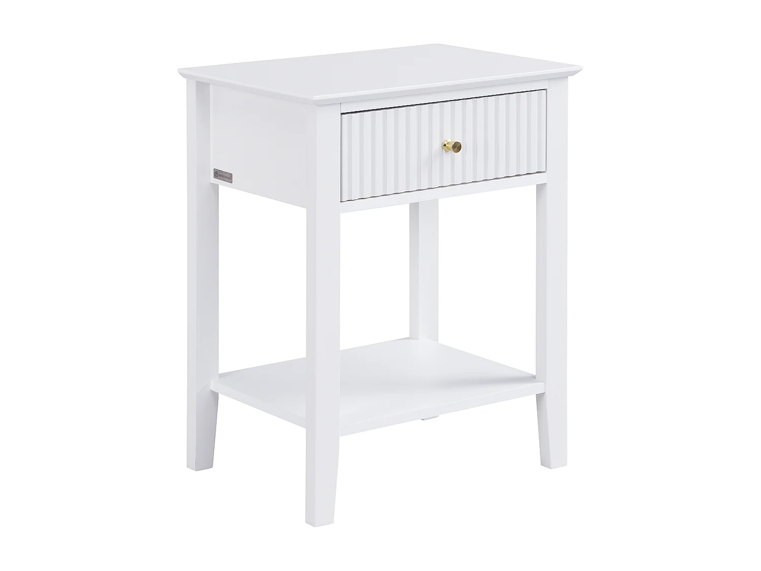 Nachttisch 1 Schublade & 1 Ablage – MDF – Weiß – NIRIVA