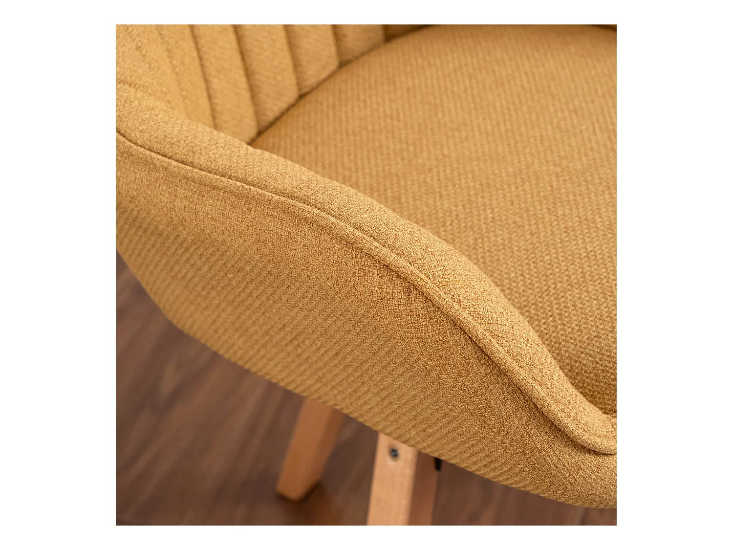 Lot de 6 fauteuil de salle à manger rotatif style scandinave en jaune tissu,CARSON