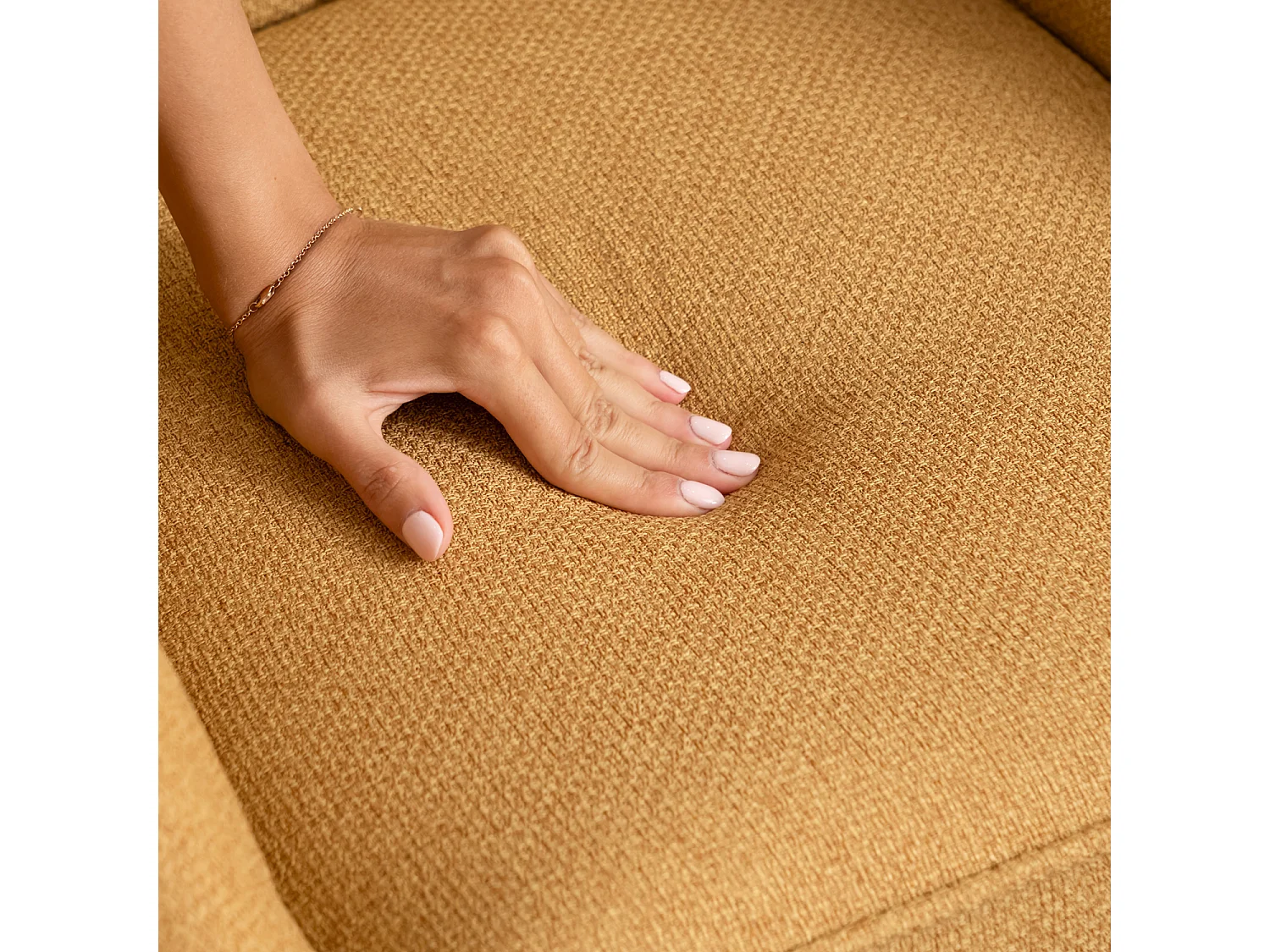 Lot de 6 fauteuil de salle à manger rotatif style scandinave en jaune tissu,CARSON