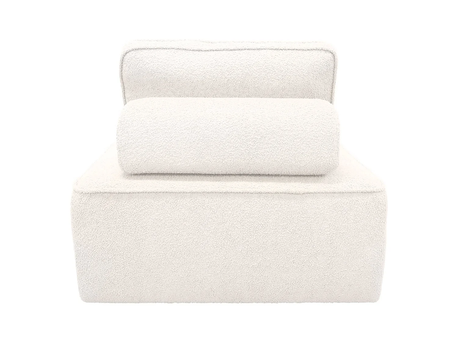 Módulo para sofá modular en tejido borreguito, 1 plaza crema