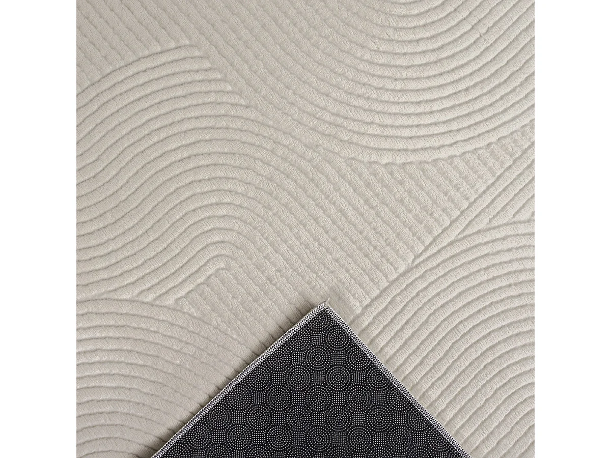 Tapis Rio salon antidérapant arc, Crème, 80 x 300 cm
