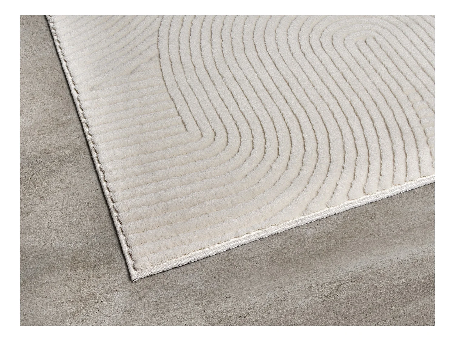 Tapis Rio salon antidérapant arc, Crème, 120 x 160 cm