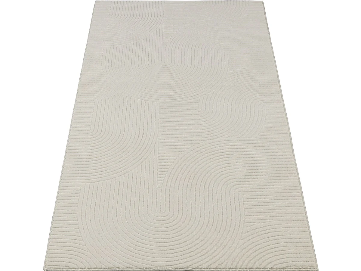 Tapete Rio sala estar antiderrapante arco, Creme, 160 x 220 cm
