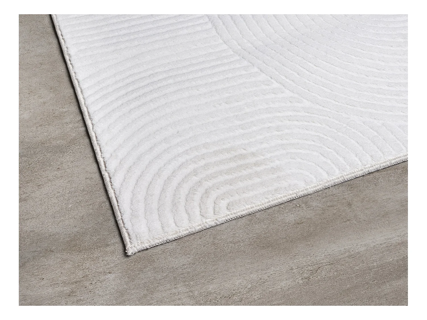 Tapis Rio salon antidérapant arc, Blanc cassé, 80 x 150 cm