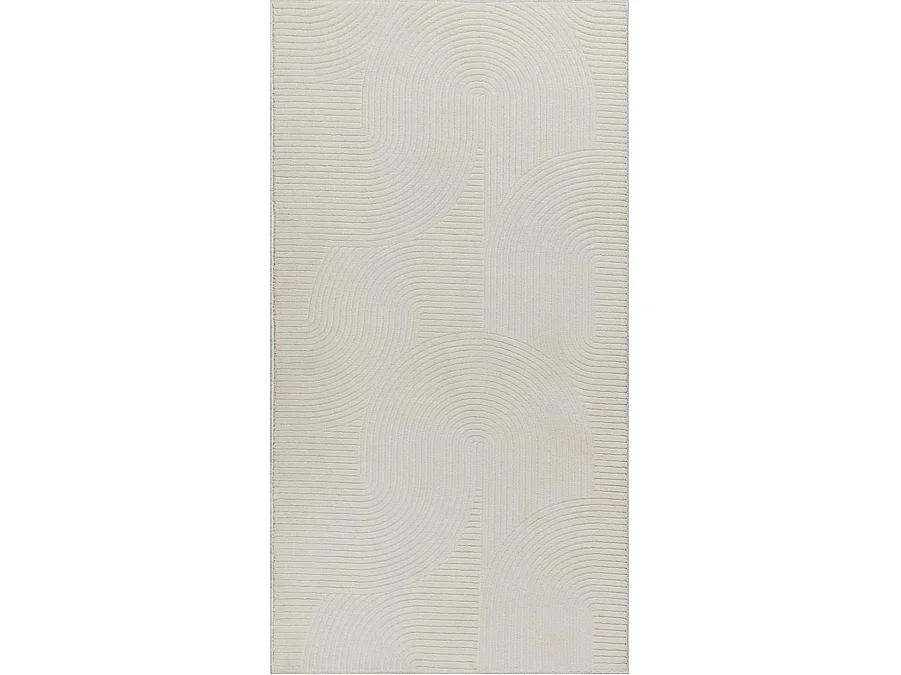 Tapete Rio sala estar antiderrapante arco, Creme, 80 x 150 cm