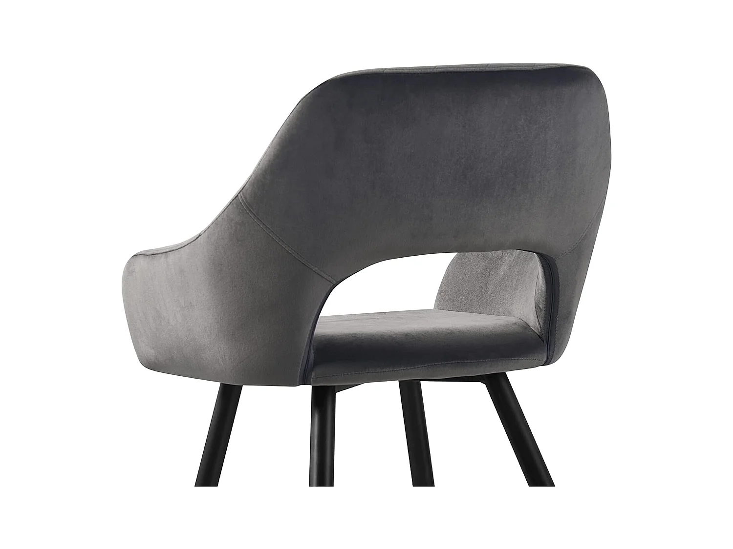 Lot de 2 Chaises en Velours Scandinaves avec Dossier et Accoudoirs Capitonnés, pour Bureau,Cuisine (2, Gris)