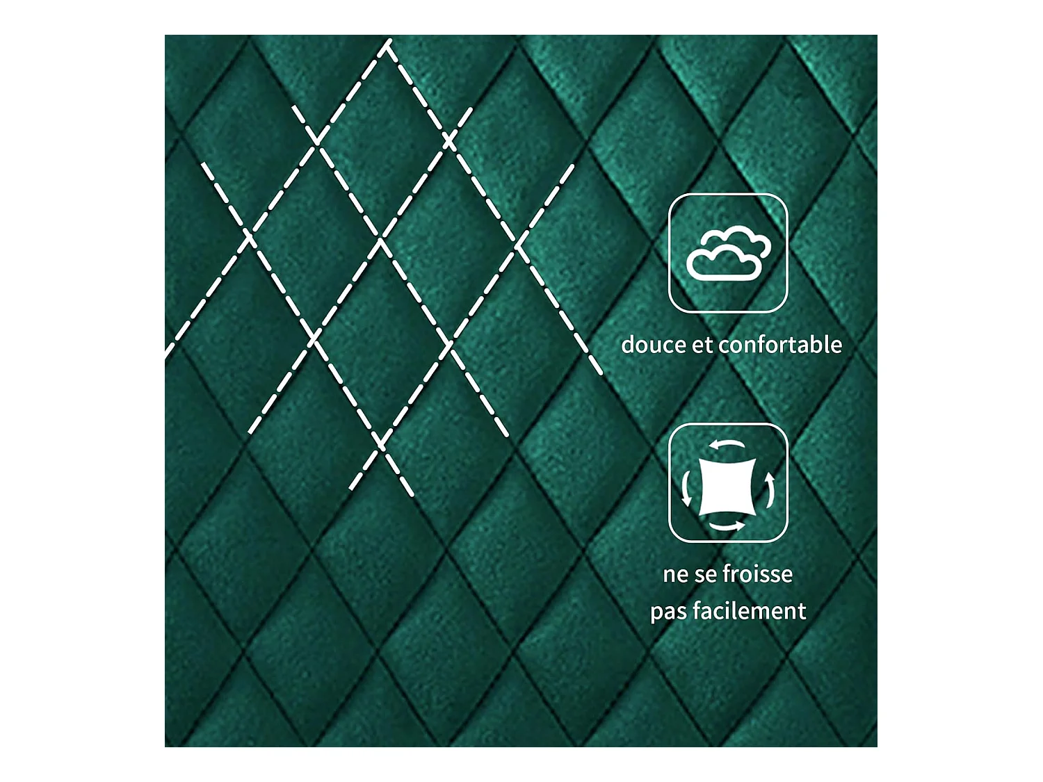 Lot de 6 Chaises Scandinaves en Velours Cadre en métal avec Dossier pour Salon, Cuisine, Salle à Manger (6, Vert)