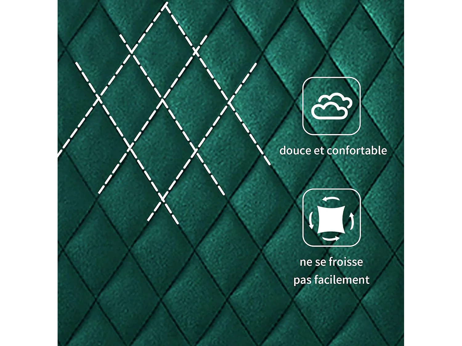 Lot de 6 Chaises Scandinaves en Velours Cadre en métal avec Dossier pour Salon, Cuisine, Salle à Manger (6, Vert)