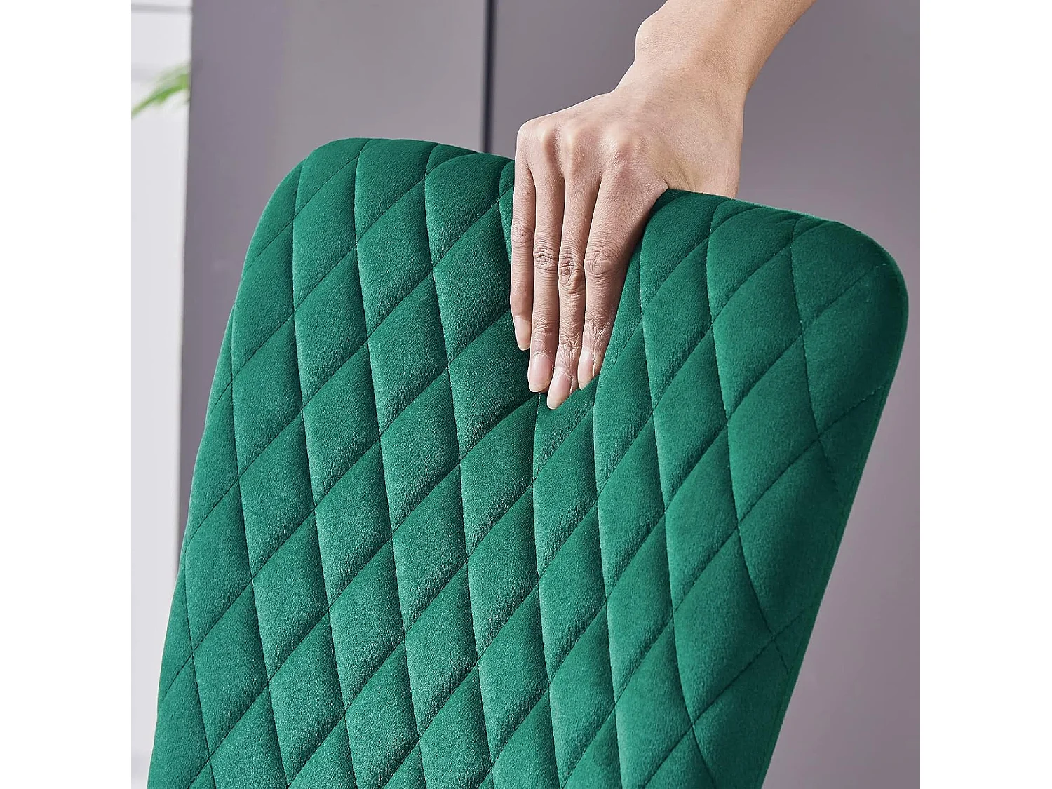 Lot de 6 Chaises Scandinaves en Velours Cadre en métal avec Dossier pour Salon, Cuisine, Salle à Manger (6, Vert)