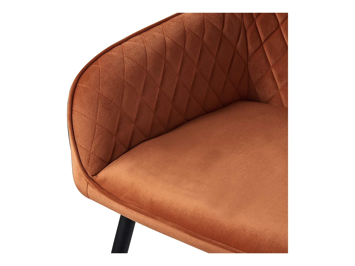 Lot de 2 Chaises Scandinaves en Velours avec Dossier et Accoudoirs, Siège Rembourés, pour Salle à manger, Bureau, Cuisine, Salon (2, Orange)