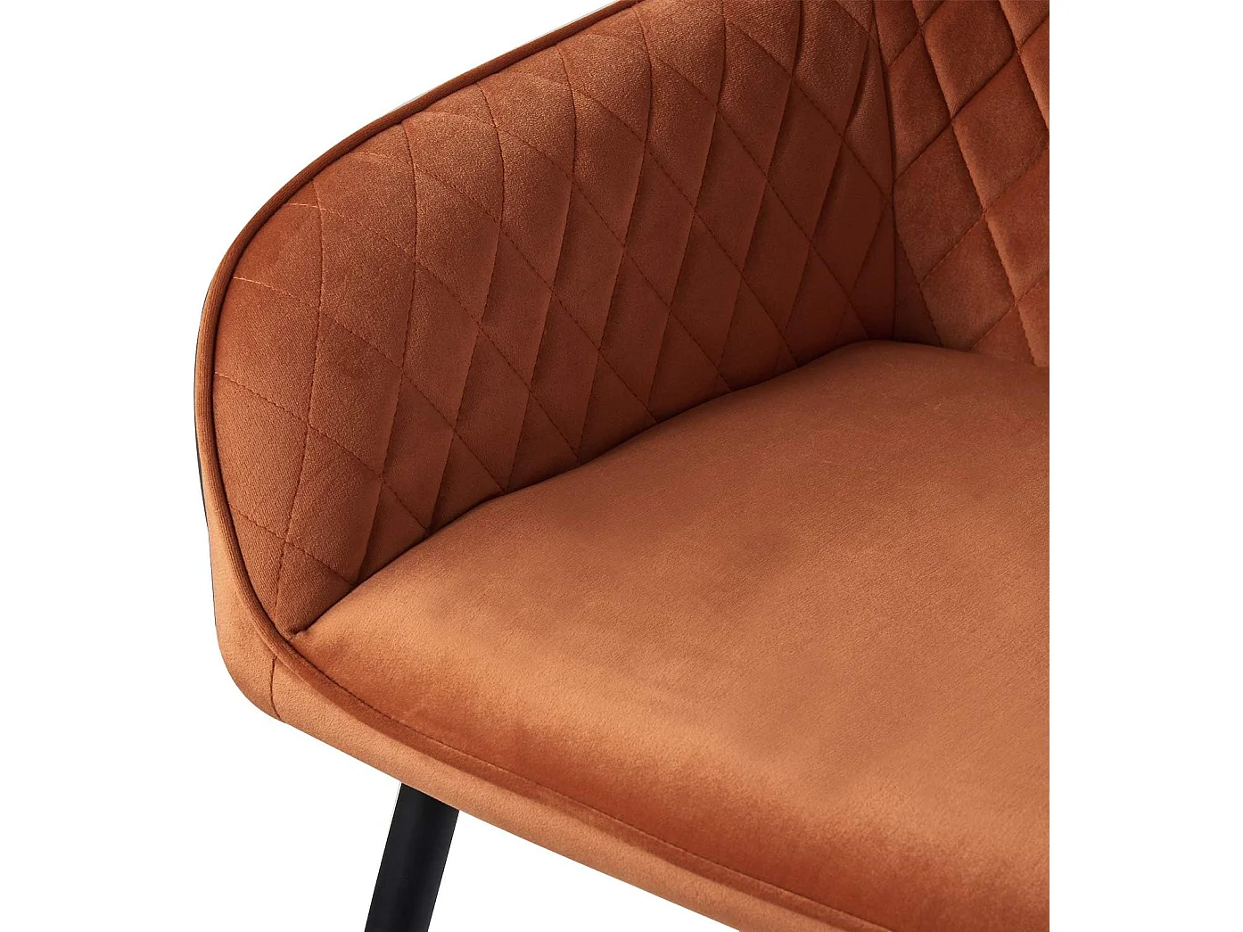 Lot de 2 Chaises Scandinaves en Velours avec Dossier et Accoudoirs, Siège Rembourés, pour Salle à manger, Bureau, Cuisine, Salon (2, Orange)