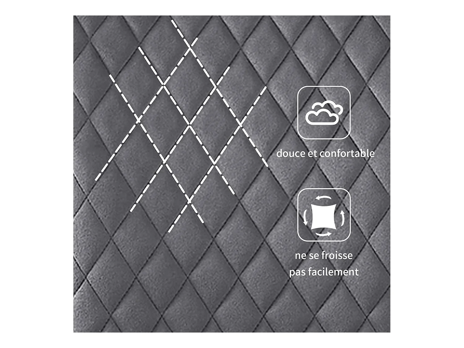 Lot de 6 Chaises Scandinaves en Velours Cadre en métal avec Dossier pour Salon, Cuisine, Salle à Manger (6, Gris)