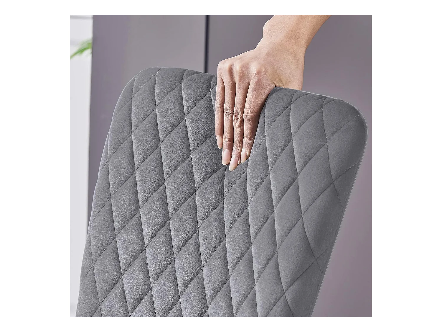 Lot de 6 Chaises Scandinaves en Velours Cadre en métal avec Dossier pour Salon, Cuisine, Salle à Manger (6, Gris)