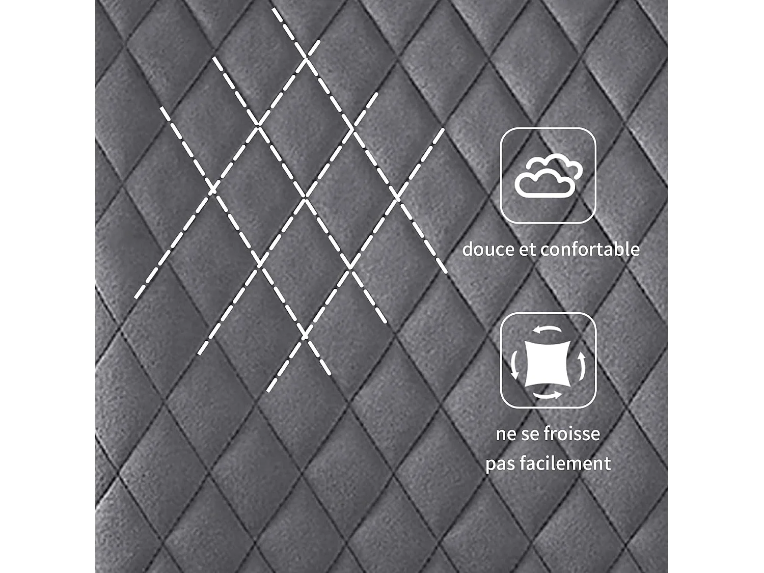 Lot de 6 Chaises Scandinaves en Velours Cadre en métal avec Dossier pour Salon, Cuisine, Salle à Manger (6, Gris)