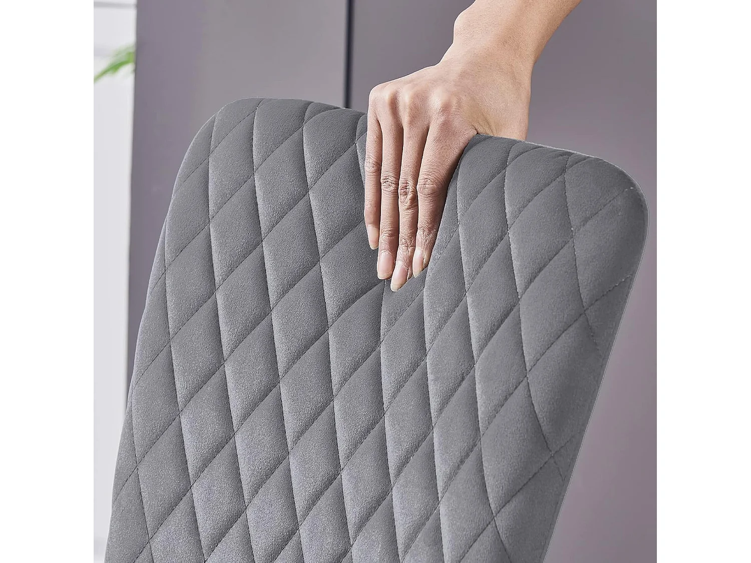 Lot de 6 Chaises Scandinaves en Velours Cadre en métal avec Dossier pour Salon, Cuisine, Salle à Manger (6, Gris)