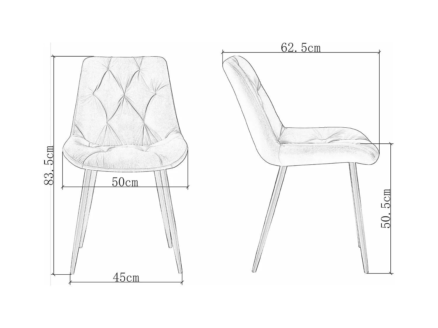 Lot de 2 chaises de salle à manger en velours - Design rétro avec dossier rembourré épais - Pour salle à manger, salon, cuisine et chambre à coucher (2, vert)