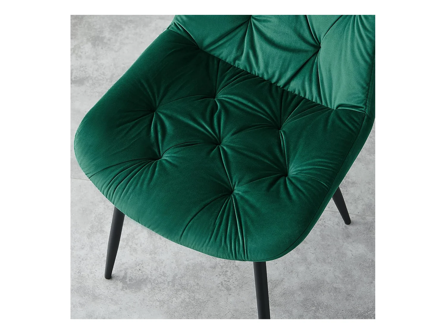 Lot de 2 chaises de salle à manger en velours - Design rétro avec dossier rembourré épais - Pour salle à manger, salon, cuisine et chambre à coucher (2, vert)