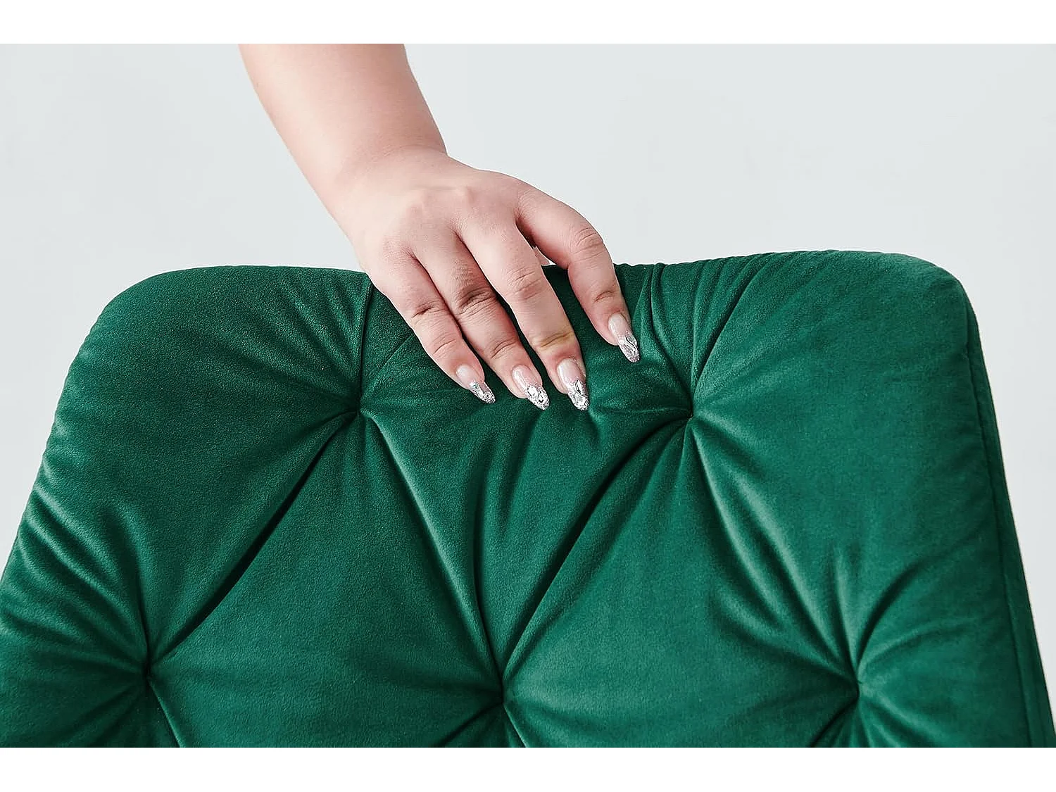 Lot de 2 chaises de salle à manger en velours - Design rétro avec dossier rembourré épais - Pour salle à manger, salon, cuisine et chambre à coucher (2, vert)