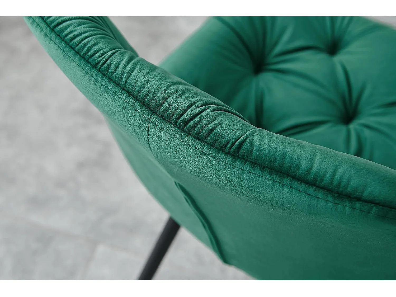 Lot de 2 chaises de salle à manger en velours - Design rétro avec dossier rembourré épais - Pour salle à manger, salon, cuisine et chambre à coucher (2, vert)