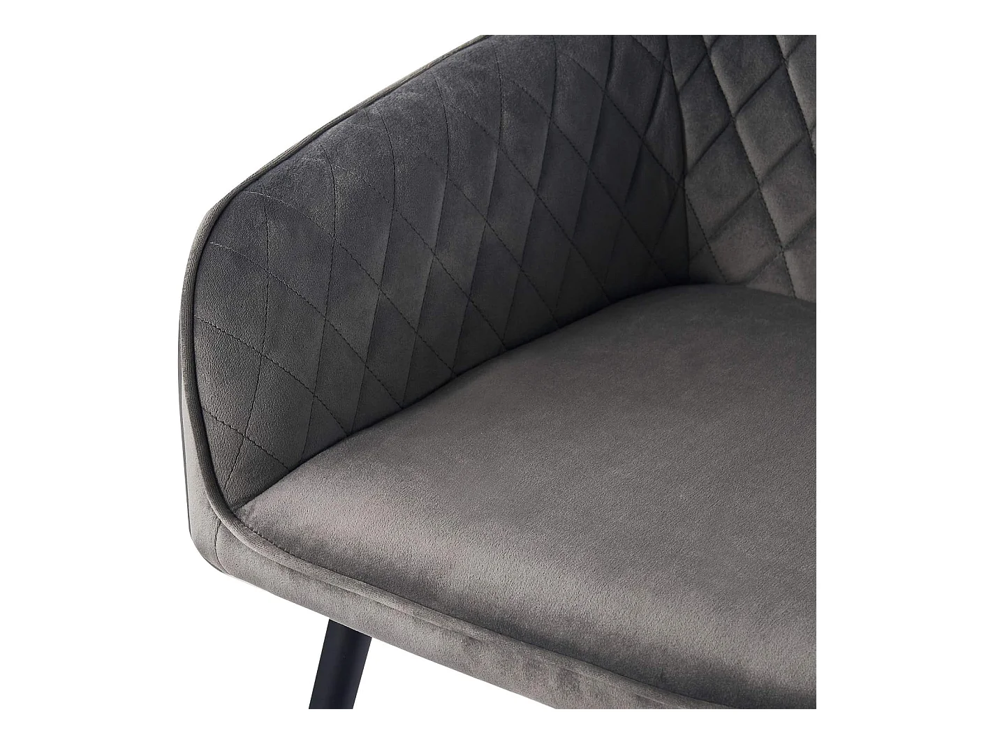 Lot de 2 Chaises Scandinaves en Velours avec Dossier et Accoudoirs, Siège Rembourés, pour Salle à manger, Bureau, Cuisine, Salon (2, Gris)