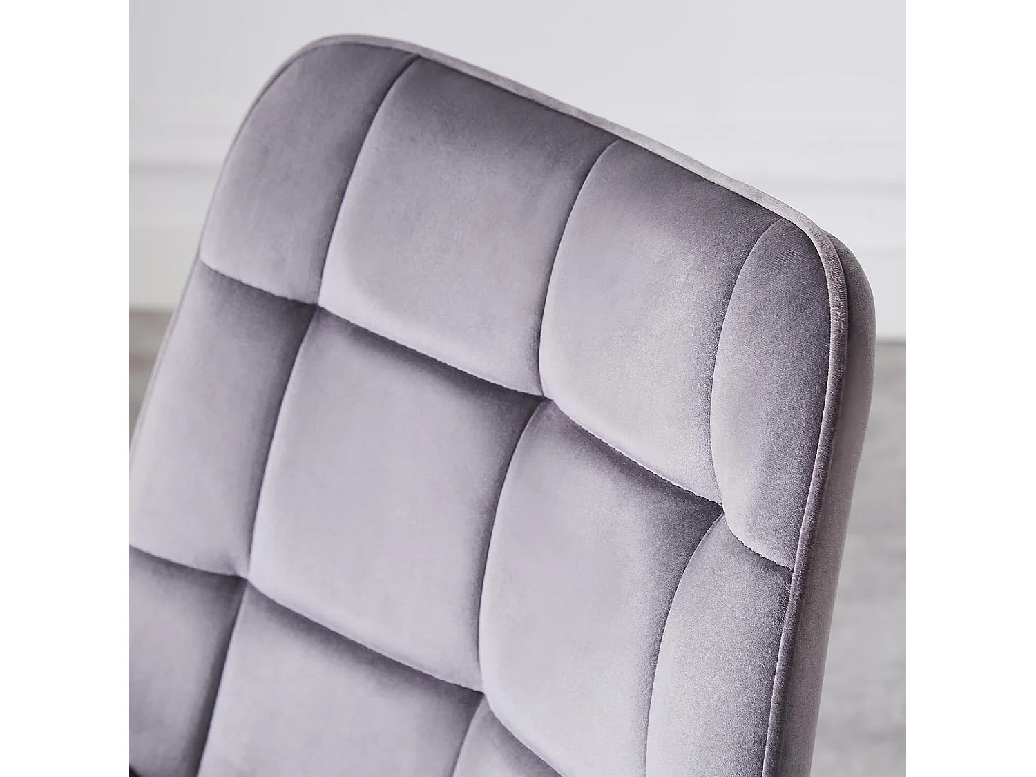 Lot de 2 Chaises en Velours Scandinaves avec Dossier à Motifs carrés, siège rembourés Souples et épais, pour Bureau, Cuisine, Salon, Salle de réception (2, Girs)